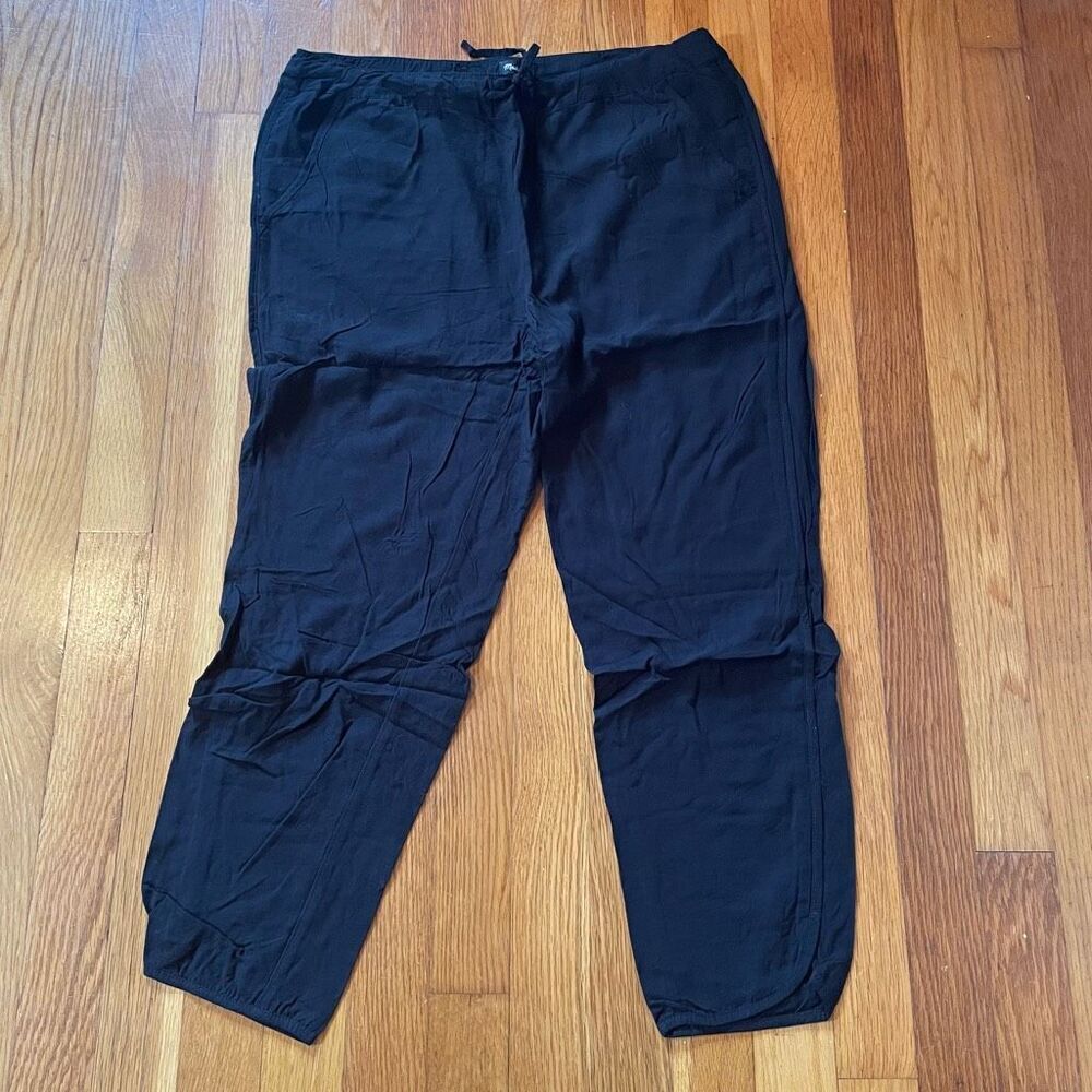 MADEWELL | black tie waist lightweight casual crop pants S